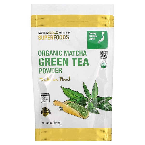 مسحوق شاي الماتشا العضوي الاخضر من شركة California gold nutrition.